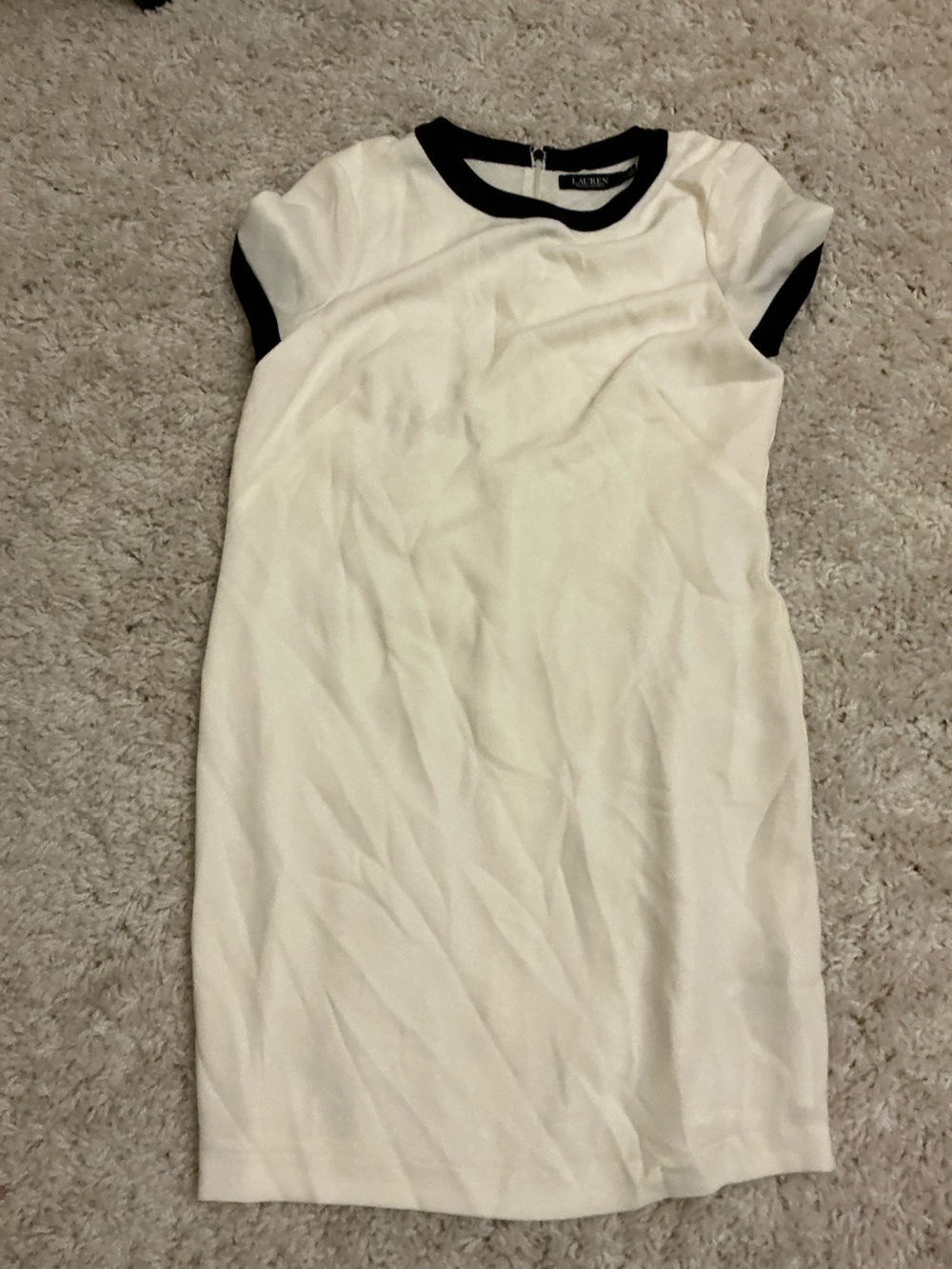 Lauren Ralph Lauren White Dress with Black Trim